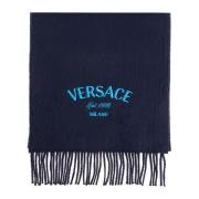 Wollen sjaal Versace , Blue , Heren