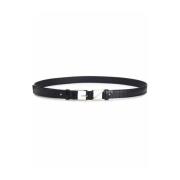 Croc-Effect Block Logo Riem Giuseppe Zanotti , Black , Heren