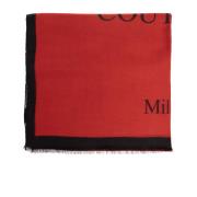 Sjaal met logo Moschino , Red , Dames
