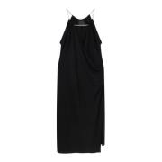 Zwarte jurk met V-hals en metalen detail Givenchy , Black , Dames