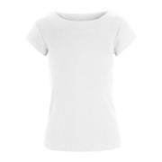 Globe Rib T-Shirt Top in Wit Bitte Kai Rand , White , Dames