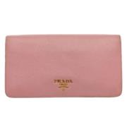 Pre-owned Leather wallets Prada Vintage , Pink , Dames