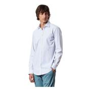 Zachte kraag shirt met schild borduurwerk Massimo Alba , Blue , Heren