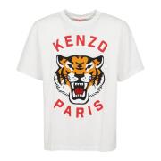 Lucky Tiger Oversize T-Shirt Kenzo , White , Heren