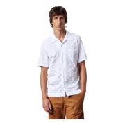 Relaxed Fit Jacquard Katoenen Shirt Massimo Alba , White , Heren