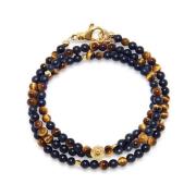 The Mykonos Collection - Brown Tiger Eye, Matte Onyx, and Gold Nialaya...