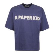 Blauw Unisex T-Shirt A Paper Kid , Blue , Heren