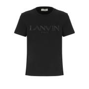 Geborduurd T-Shirt Regular Lanvin , Black , Dames