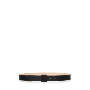 Zwarte rubberen kalfsleren Riem Balmain , Black , Heren