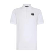 Optical White Piqué Polo Shirt Dolce & Gabbana , White , Heren