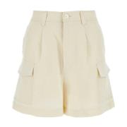 Ivory Viscose Blend Shorts Woolrich , White , Dames