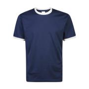 Katoenen Jersey Ronde Hals T-Shirt Eleventy , Blue , Heren