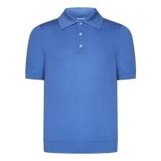 Blauwe T-shirts en Polos met Franse Kraag Malo , Blue , Heren