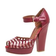 Pre-owned Leather sandals Missoni Pre-owned , Red , Dames