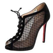 Pre-owned Mesh boots Christian Louboutin Pre-owned , Black , Dames