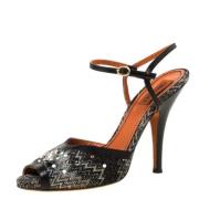 Pre-owned Leather sandals Missoni Pre-owned , Black , Dames