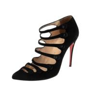 Pre-owned Suede heels Christian Louboutin Pre-owned , Black , Dames