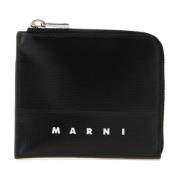 Zwarte polyester portemonnee Marni , Black , Heren