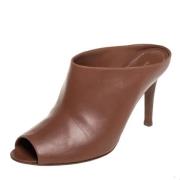 Pre-owned Leather mules Sergio Rossi Pre-owned , Brown , Dames