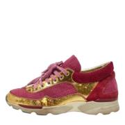Pre-owned Leather sneakers Chanel Vintage , Pink , Dames