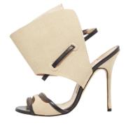 Pre-owned Canvas sandals Manolo Blahnik Pre-owned , Beige , Dames