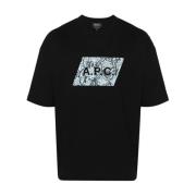 Heren T-shirt met Python Motief A.p.c. , Black , Heren