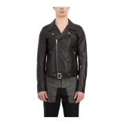 Luke Stooges Leren Jas Rick Owens , Black , Heren