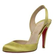 Pre-owned Satin sandals Christian Louboutin Pre-owned , Yellow , Dames