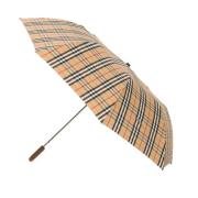Geruite Paraplu met Bijpassende Hoes Burberry , Beige , Dames