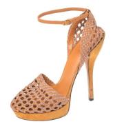 Pre-owned Leather sandals Gucci Vintage , Orange , Dames