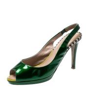 Pre-owned Leather sandals Sergio Rossi Pre-owned , Green , Dames