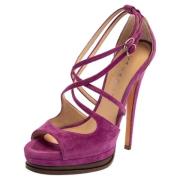 Pre-owned Suede sandals Casadei Pre-owned , Purple , Dames