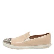 Pre-owned Leather sneakers Miu Miu Pre-owned , Beige , Dames