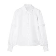 Witte Shirt met Banddetail Off White , White , Dames
