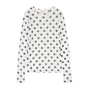 T-shirt en Polo met polka dot print Alysi , White , Dames