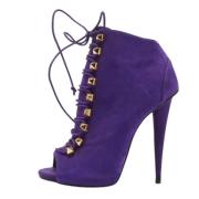Pre-owned Leather boots Giuseppe Zanotti Pre-owned , Purple , Dames