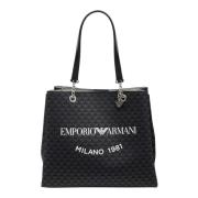 Logo Tote Bag met Magneetsluiting Emporio Armani , Black , Dames