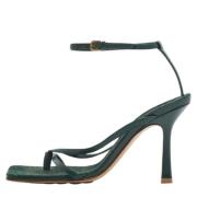 Pre-owned Leather sandals Bottega Veneta Vintage , Green , Dames