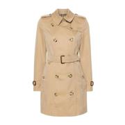 Beige Katoenen Trenchcoat Burberry , Beige , Dames