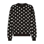 Zwart DG Monogram Sweatshirt Dolce & Gabbana , Black , Heren