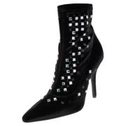 Pre-owned Velvet boots Giuseppe Zanotti Pre-owned , Black , Dames