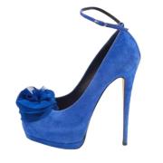 Pre-owned Suede heels Giuseppe Zanotti Pre-owned , Blue , Dames