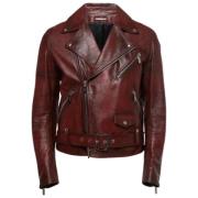 Pre-owned Leather outerwear Dior Vintage , Red , Dames