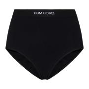 Zwarte onderbroek met geribbelde tailleband Tom Ford , Black , Dames