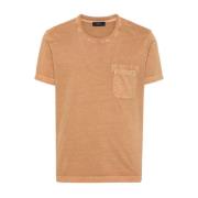 Beige T-shirt met zakdetail Fay , Beige , Heren