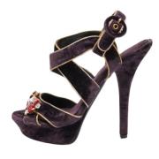 Pre-owned Leather sandals Dolce & Gabbana Pre-owned , Purple , Dames
