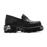 Zwarte Platform Loafers met Ingedrukt Logo Vetements , Black , Dames