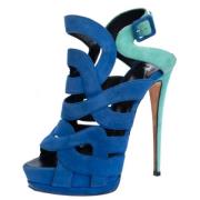 Pre-owned Suede sandals Giuseppe Zanotti Pre-owned , Blue , Dames