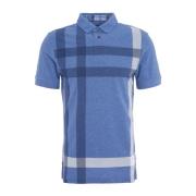 Oversized Tartan Polo Shirt in Chambray Barbour , Blue , Heren