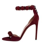 Pre-owned Suede sandals Alaïa Pre-owned , Red , Dames